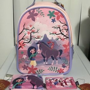 Loungefly Mulan canvas backpack bundle